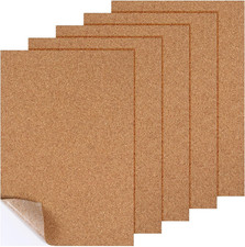 5 PCS Thin Cork Sheets, Self-Adhesive Cork Sheets for Crafts 0.03 Inches Thick f