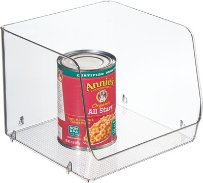 iDesign Recycled Stackable Open-Front Pantry Bins   Clear 