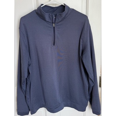Peter Millar Crown Sport Navy Quarter Zip Pullover L Club Logo