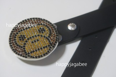 A BATHNIG APE Men's Goods BABY MILO RHINESTONE BELT Black