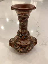 Cusco Peru Inca Vessel Mini Pitcher Jug Clay Folk Art Pottery  Vintage 6”