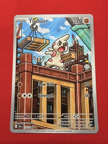 Timburr 125/086 Holo Illustration Rare Black Bolt Pokemon Near Mint