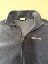 Columbia Cathedral Peak II Men s Large Navy Fleece Full Zip Vest 1519151