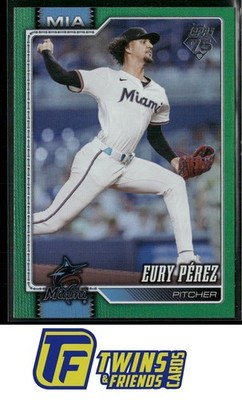 2026 Topps #285 Eury Perez Green Rainbow Foil #/99