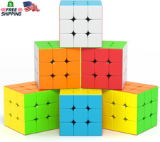 6 Pack 3x3x3 Speed Cube Set Stickerless Magic Cubes for Kids Teens Adults