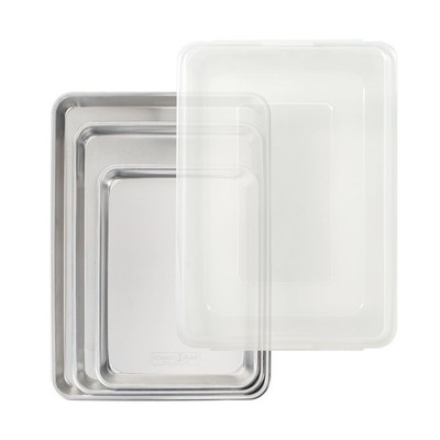 Nordic Ware Naturals 4 Piece Set - Quarter Sheet, Jelly Roll, Half Sheet with