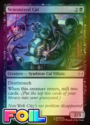 x1 Venomized Cat FOIL SPM Spider-Man MTG 72 M/NM 1x