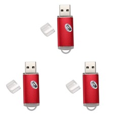 3x USB 2.0 flash memory stick memory thumb color: red capacity: 517545