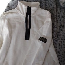 Image of Barbour 1/4 Zip Sweatshirt Mens Size S in cream, brand new never worn