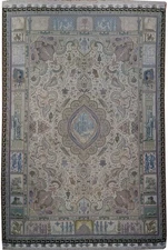 9 x 13.6 Fine Tabriiz Rug 70 Raj 500 Kpsi Wool and Silk On Silk #PIX-21911