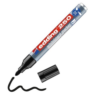 EDDING 250 WHITEBOARDMARKER WHITEBOARD-MARKER SCHWARZ NEU