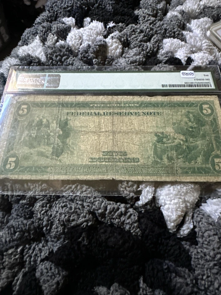 1914 $5 Federal Reserve Note, Richmond VA, Fr#862 PMG 10 Very Good - Image 4 of 4