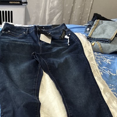 Tahari Women s Plus 14W Skinny Jeans Dark Wash Blue Stretch Rayon Denim 5-Pocket