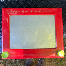 Ohio Art Etch A Sketch Magic Screen Drawing Toy Red Yellow Knobs MPN 505 1990