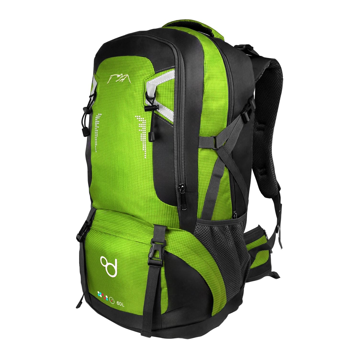 OcioDual Zaino Trekking 60L Verde Zaino da Viaggio Leggero Impermeabile (P5V)