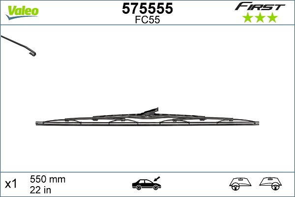 VALEO-OE 575555-OE Wiper Blade for ALFA ROMEO,AUDI,BMW,CHEVROLET,CHRYSLER,CITROË