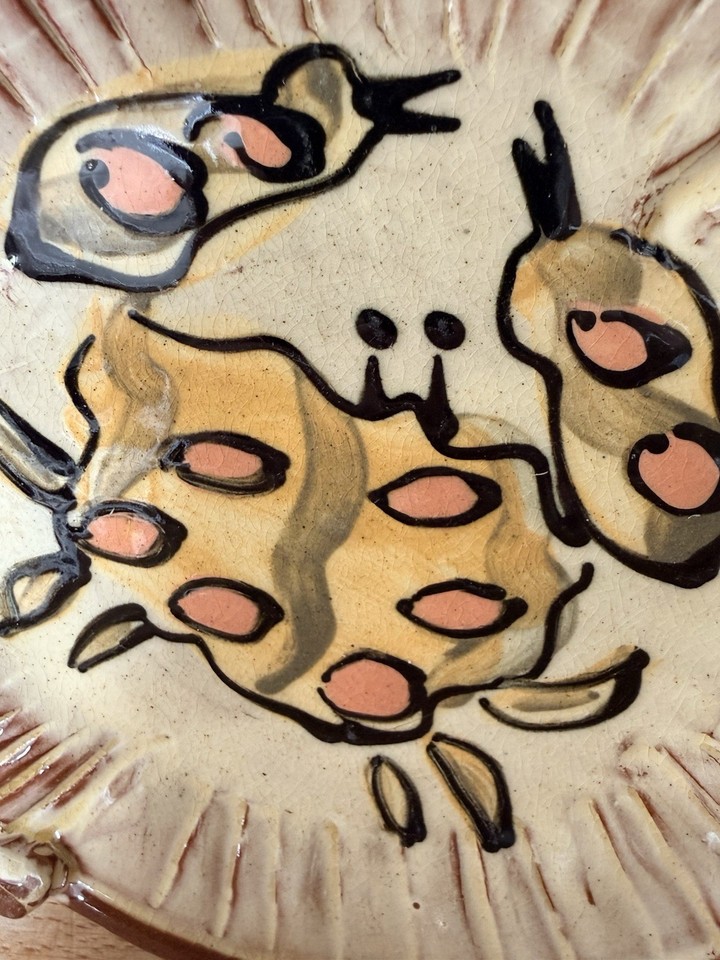 Nicole Gladwin Studio Pottery Slipware Glaze Plate With Crab Design ...