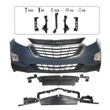 Front Bumper Cover Grille Assembly Kit For 2018-2021 Chevy Equinox w/ Fog Lights