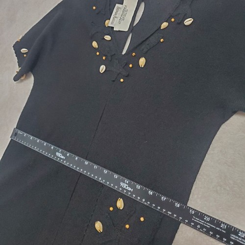 Steve Fabrikant Kleid Damen S schwarz Muschel verziert Wollmischung Strick Resort - Bild 13 von 16