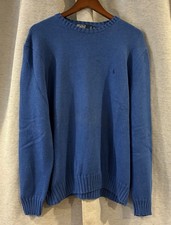 Polo Ralph Lauren Sweater Men's XL Blue Knit Preppy Cotton Pullover