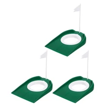  3pcs Golf Putting Cups With Flag - Detachable Indoor Putting Practice Disc With