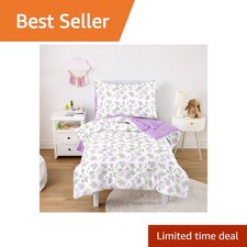 Wake In Cloud Toddler Bedding Purple White Floral