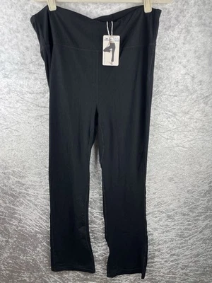 Women's Crane Yoga Trousers Black Size 16-18 Stretch Ribbed Jersey Fabric BNWT - Image 1 of 4