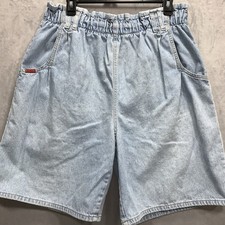 Vintage Gitano Light Wash Pleated Jean Shorts High Rise Size 14 Short