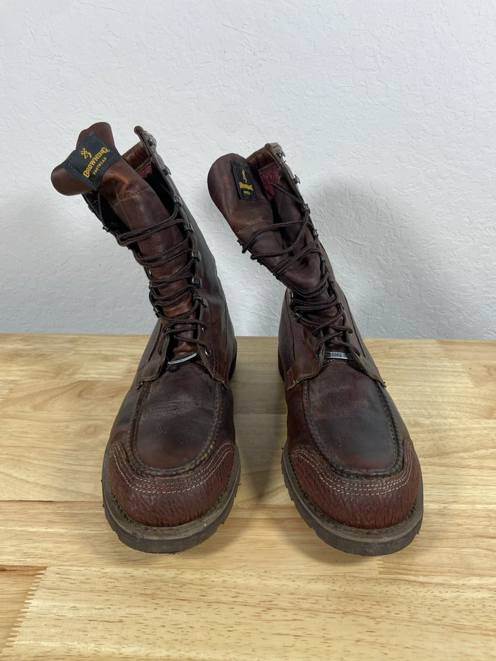 Browning Hunting Boots 10” Kangaroo Leather Men Sz 11.5 Vibram Insulated 10102 - Image 3 of 4