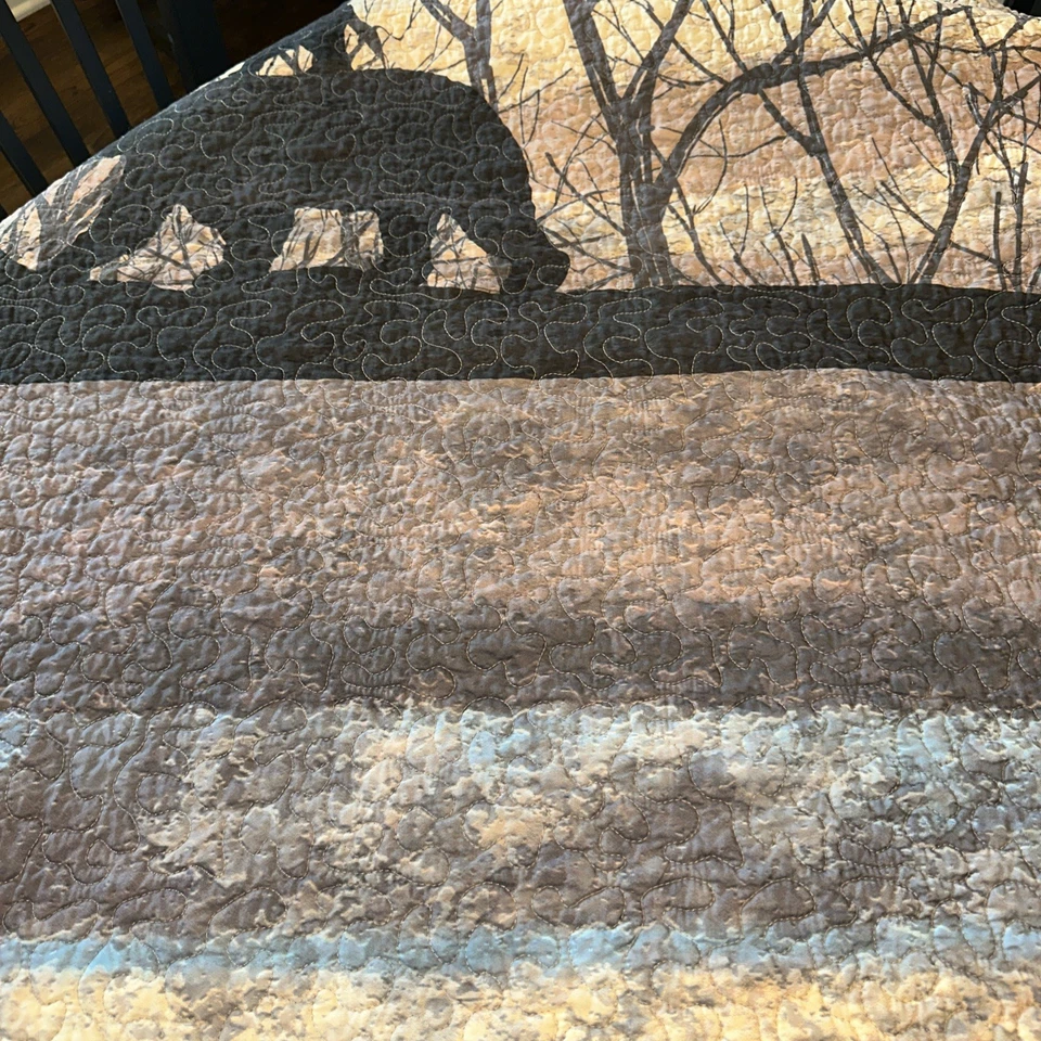 Bear Hill 3PC Quilted Bedding Set by Donna Sharp Full/Queen FREE SHIPPING - Image 3 of 4