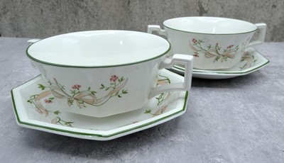 Johnson Brothers Eternal Beau Suppenschalen & Unterteller 2er Set Vintage 80er