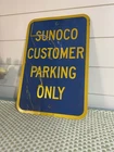 Vintage 1980s Sunoco Customer Parking Sign, 18x12 Inches