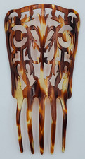 Celluloid Hair Comb Lace Fan Design Tortoises...