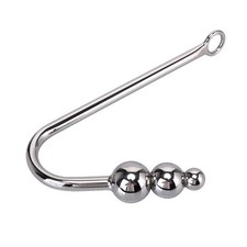Stainless Steel Butt Plug Metal Anal Hook with Ball Bondage Restraint Toy