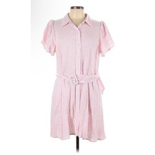 Alexis x Target Pink Tulip Sleeve Belted Seersucker Shirtdress Dress Pink L