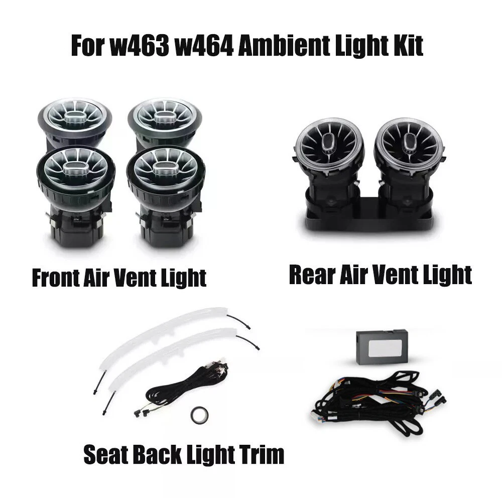 For Benz G Class W463 8/64 Colors 6PCS Air Vent 2PCS Seat Back LED