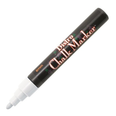 Bistro Chalk Marker,6mm Tip,Erasable,Water-based,White Qty:6,Art Pens & Markers