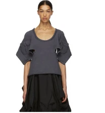 Brand New with Tags JW Anderson Raw Edge Jersey Top US 2 Grey