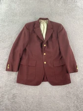 Vintage Corbin Blazer 44 R Red Wool Polyester Gold Buttons University Premium