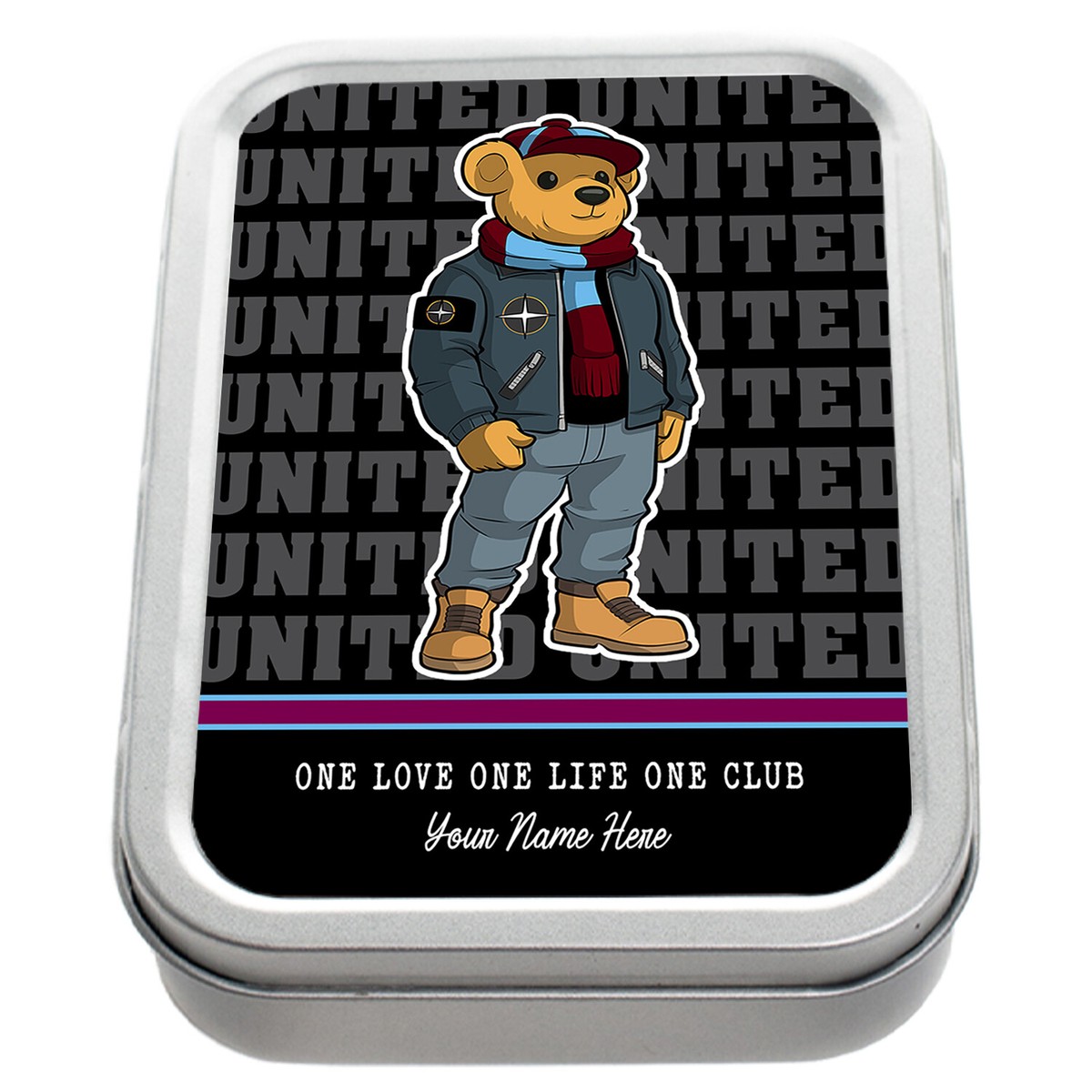 west ham tobacco tin Personalised West Ham Tobacco Tin Football Fan Retro 2oz Baccy Box Dad Mens  Gift