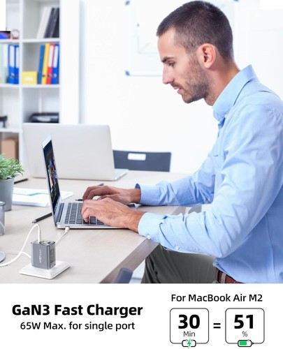 GAN Ladegerät 65 W USB C Ladeadapter Netzteil Schnellladegerät Acefast - Zdjęcie 8 z 28