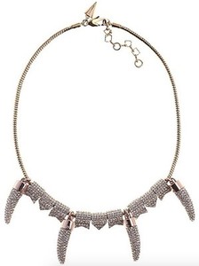 Authentic REBECCA MINKOFF ROSE GOLD PLATED CRYTAL PAVE HORN NECKLACE