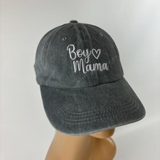 Women  s  Boy Mama  Hat Gray White Embordered Adjustable New Without Tags