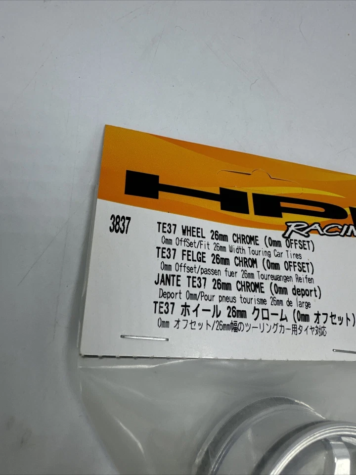 HPI Racing #3837 TE37 Wheel 26mm Chrome 0mm Offset New In Package - Image 2 of 4
