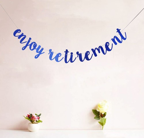 Enjoy Retirement Glittery Blue Banner, Happy Retirement, I'm Retired, Goodbye... - Picture 8 of 9