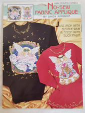 NOS Daisy Kingdom No Sew Fabric Applique Panel Heavenly Angels Pink Blue Gold