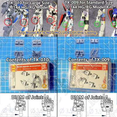 For RG HG 1/144 Anubis 3D-print Universal Hand Palm Full Resin Kit TX-009 TX-010
