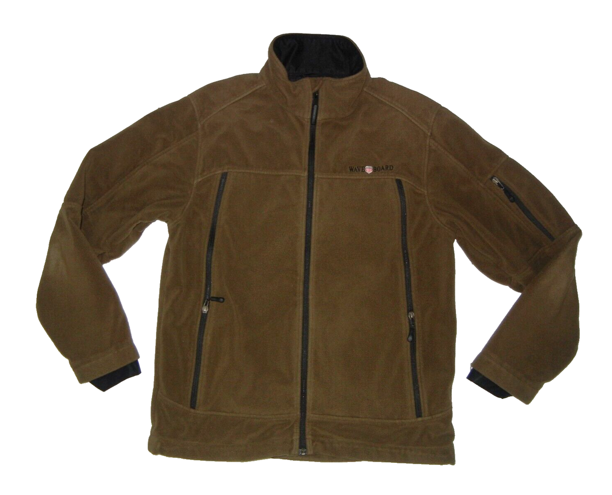 Vtg 90s 00s WAVE-BOARD Brown Warm FLEECE SKI JACKET Winter