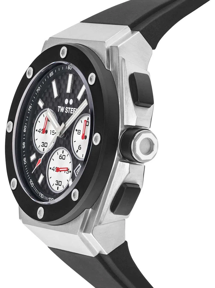 TW Steel CEO Tech Chrono Steel Black Dial Silicon Date Quartz Mens Watch CE4019 - Изображение 3 из 4