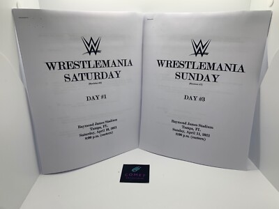 WWE WrestleMania 37 SCRIPT from Tampa, FL April 2021 Wrestling Event Memorabilia